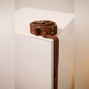 Brown hip leather belt